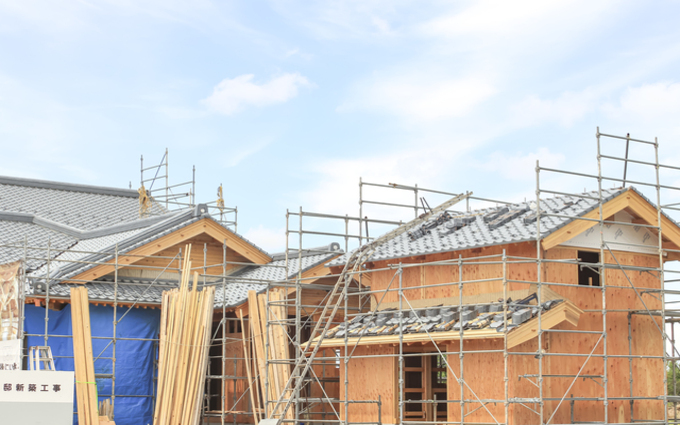 外壁工事の様子